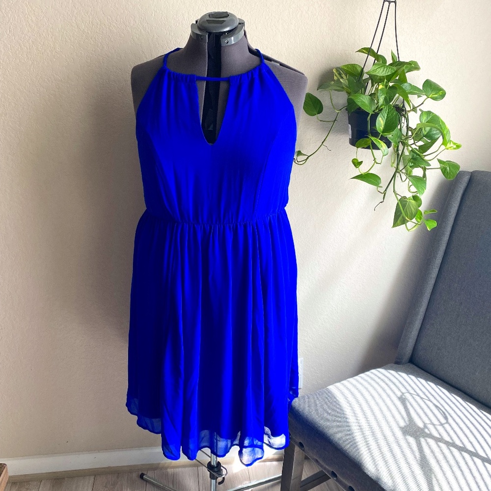 Torrid Neon Blue Halter Dress Size 1